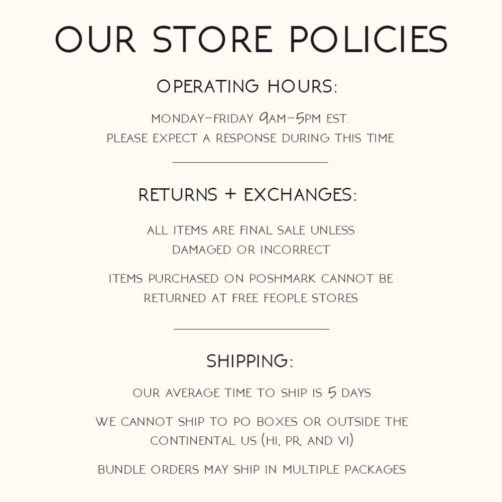 Our Store Policies